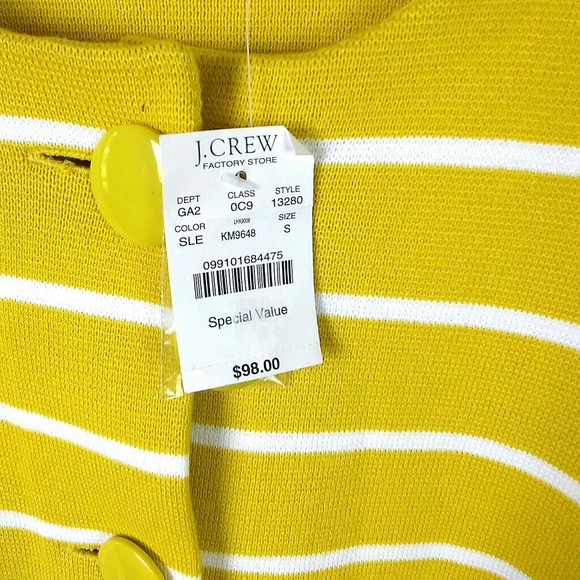 NWT J.Crew | Yellow button down cardigan Small - Picture 2 of 4